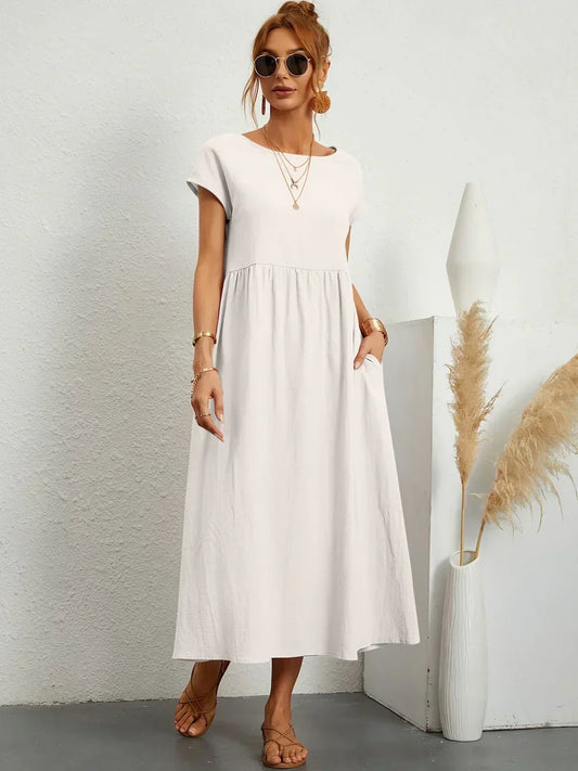 AVA LUXE FLUID MIDI DRESS