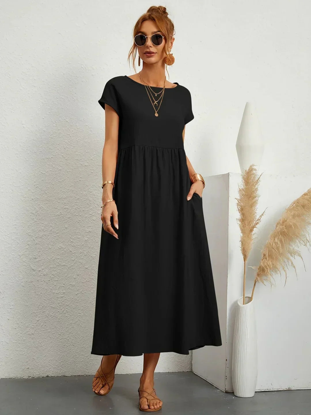 AVA LUXE FLUID MIDI DRESS